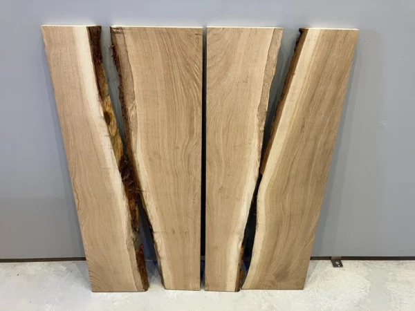 4x Solid Oak Boards Waney/Live Edge Shelves Window Sill 1200 mm long